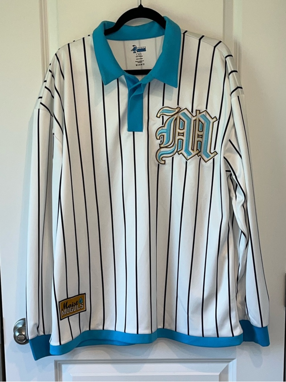 Men’s Streetwear Jersey Polo Moist Moguls Warren James Long Sleeve Size XL